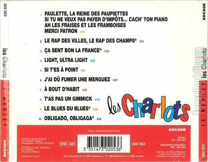 [Pochette de Le medley (Les CHARLOTS) - verso]