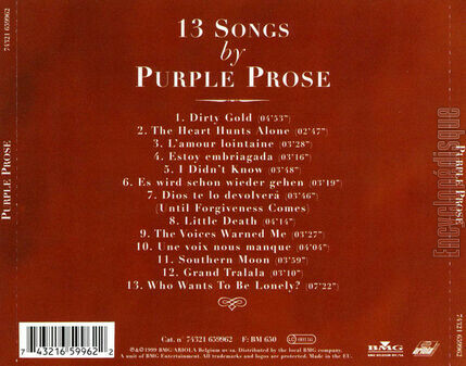 [Pochette de 13 songs (Purple Prose) - verso]