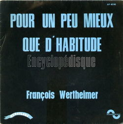 [Pochette de Pour un peu mieux que d’habitude (Franois WERTHEIMER)]