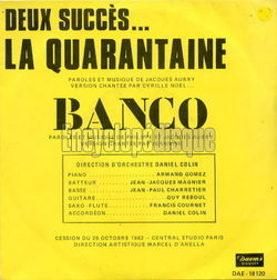 [Pochette de La quarantaine - Banco (COMPILATION)]