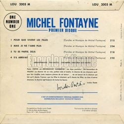 [Pochette de Pour que vivent les filles (Michel FONTAYNE) - verso]