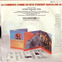 [Pochette de a commence comme un rve d’enfant (Julien CLERC) - verso]