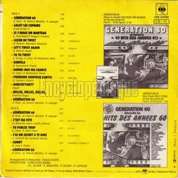 [Pochette de Hits des annes 60 (GNRATION 60) - verso]