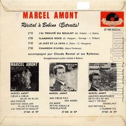 [Pochette de Rcital  Bobino (extraits) (Marcel AMONT) - verso]