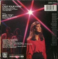 [Pochette de C’est pour vivre (Cline DION) - verso]