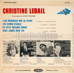 [Pochette de L’an prochain sur la plage (Christine LEBAIL) - verso]