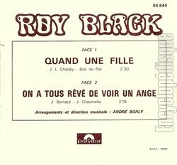 [Pochette de Roy BLACK -  Quand une fille  (Les FRANCOPHILES) - verso]