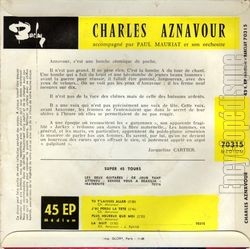 [Pochette de Tu t’laisses aller (Charles AZNAVOUR) - verso]