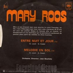 [Pochette de Entre nuit et jour (Mary ROOS) - verso]