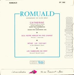 [Pochette de Catherine (ROMUALD) - verso]