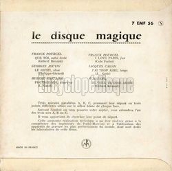 [Pochette de Disque magique n1 (COMPILATION) - verso]