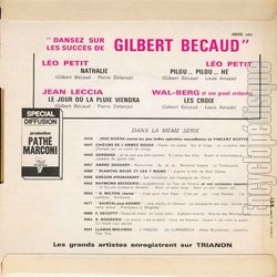 [Pochette de Dansez sur les succs de Gilbert Bcaud (COMPILATION) - verso]