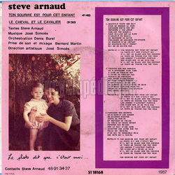 [Pochette de Ton sourire est pour cet enfant (Steve ARNAUD) - verso]