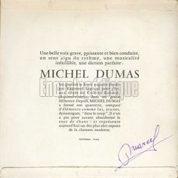 [Pochette de Chante les grands succs de Charles Aznavour et Gilbert Bcaud (Michel DUMAS) - verso]