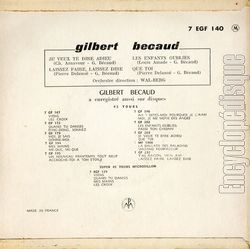 [Pochette de Je veux te dire adieu - N2 (Gilbert BCAUD) - verso]