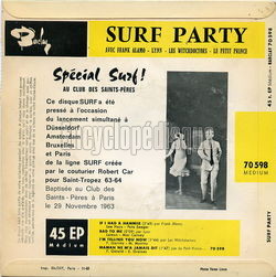 [Pochette de Surf party (COMPILATION) - verso]