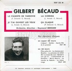 [Pochette de La corrida (Gilbert BCAUD) - verso]