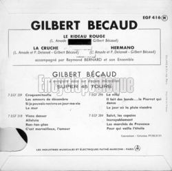 [Pochette de Le rideau rouge (Gilbert BCAUD) - verso]