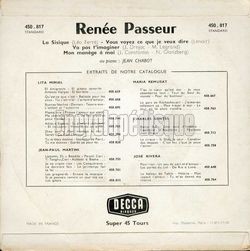 [Pochette de La sisique (Rene PASSEUR) - verso]