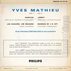 [Pochette de Sancho (Yves MATHIEU) - verso]