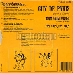 [Pochette de Boum boum benzine (Guy DE PARIS) - verso]