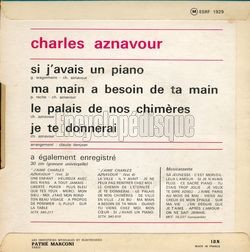 [Pochette de Le palais de nos chimres (Charles AZNAVOUR) - verso]