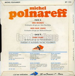 [Pochette de Mes regrets (Michel POLNAREFF) - verso]