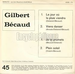 [Pochette de Le jour o la pluie viendra (Gilbert BCAUD) - verso]