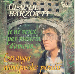 [Pochette de Je ne veux pas mourir d’amour (Claude BARZOTTI)]