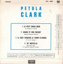 [Pochette de Le petit chien noir (Petula CLARK) - verso]