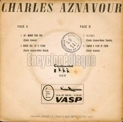 [Pochette de Ay ! Mourir pour toi (Charles AZNAVOUR) - verso]