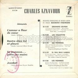 [Pochette de L’amour  fleur de cœur (Charles AZNAVOUR) - verso]