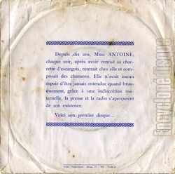 [Pochette de Sans toi (MADAME ANTOINE) - verso]