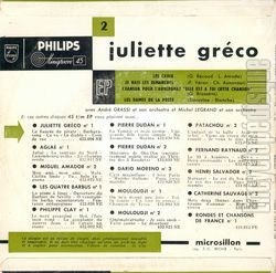 [Pochette de Les croix (Juliette GRCO) - verso]