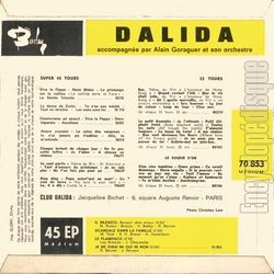 [Pochette de Il silenzio - Bonsoir mon amour (DALIDA) - verso]