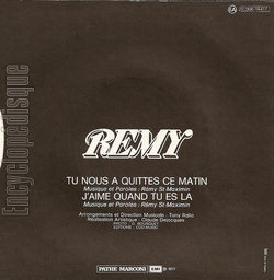 [Pochette de Tu nous a quitts ce matin (RMY) - verso]