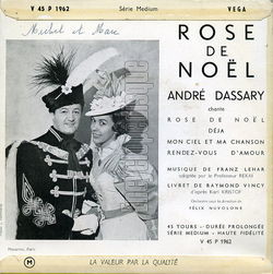 [Pochette de Rose de Nol (slection n1) (Andr DASSARY) - verso]