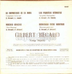 [Pochette de Lo importante es la rosa (Gilbert BCAUD) - verso]