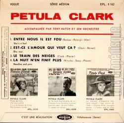 [Pochette de Entre nous il est fou (Petula CLARK) - verso]