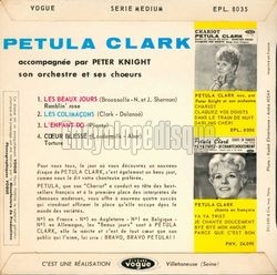 [Pochette de Cœur bless (Petula CLARK) - verso]