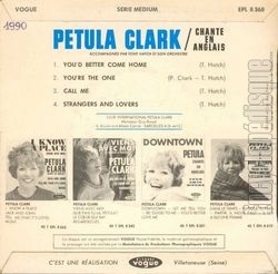 [Pochette de You’d better come home (Petula CLARK) - verso]