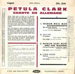 [Pochette de En allemand (Petula CLARK) - verso]