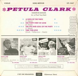 [Pochette de A sign of the times (Petula CLARK) - verso]