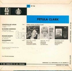 [Pochette de Conozco un lugar (Petula CLARK) - verso]