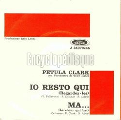 [Pochette de Io resto qui (Petula CLARK) - verso]