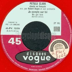 [Pochette de Je compte sur toi (Petula CLARK)]