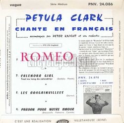 [Pochette de Romo (Petula CLARK) - verso]