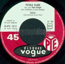 [Pochette de Sailor (Petula CLARK)]