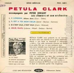 [Pochette de  London (Allons donc) (Petula CLARK) - verso]