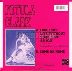 [Pochette de I couldn’t live without your love (’89 mix) (Petula CLARK) - verso]